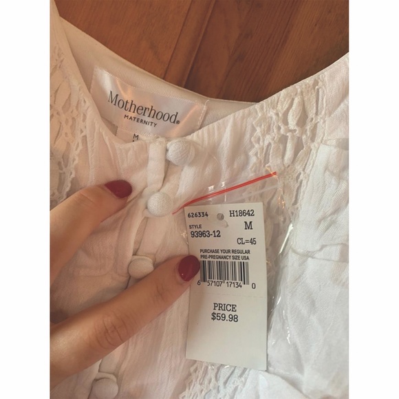 Motherhood Maternity White Crocheted Maxi Dress - Picture 5 of 5